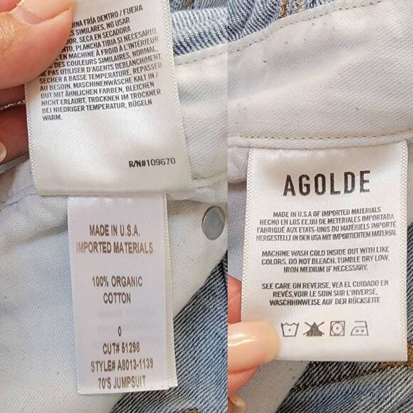 Adolge 70s Sleeveless Denim Jumpsuit 0 - Picture 10 of 11